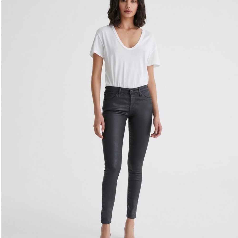 AG The Legging Ankle in black leatherette